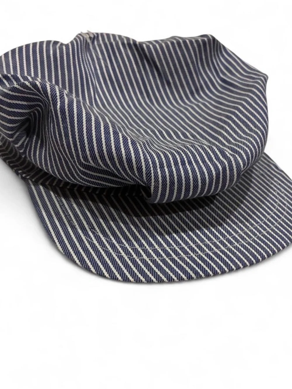 Striped Navy and White Cotton Baker Boy Cap - Kids Train Conducter Costume